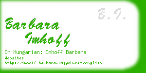 barbara imhoff business card